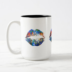 Caneca De Café Em Dois Tons Lábios Na moda nº 36