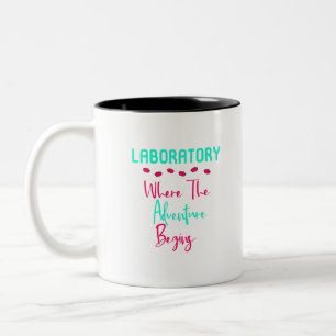 Caneca De Café Em Dois Tons Laboratório onde a aventura começa a tecnologia do