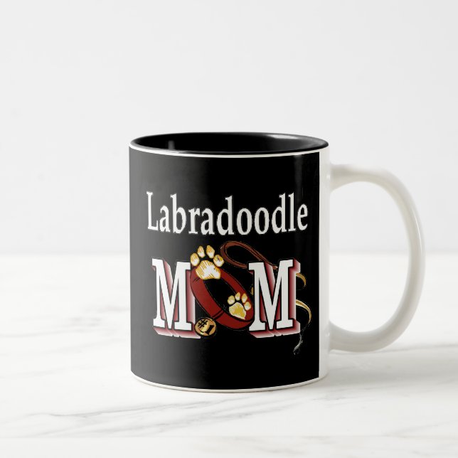 Caneca De Café Em Dois Tons Labradoodle Mãe Mug (Direita)