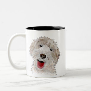 Caneca De Café Em Dois Tons Labradoodle Smiling Dog