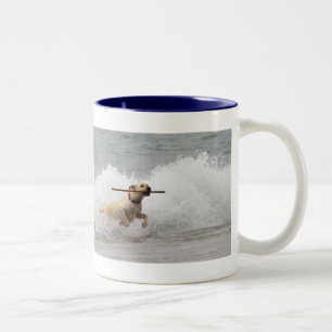 Caneca De Café Em Dois Tons Labrador - amarelo - vá esforço!
