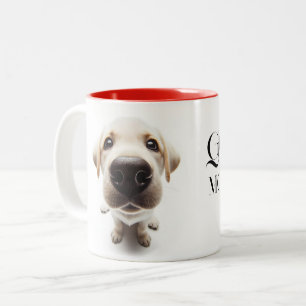 Caneca De Café Em Dois Tons Labrador close Mug com o seu nome