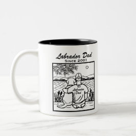 Caneca De Café Em Dois Tons Labrador e pai