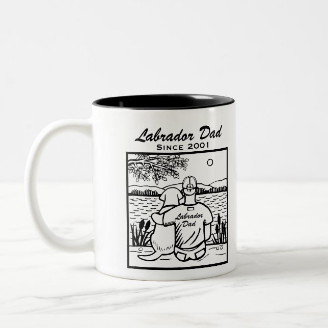 Caneca De Café Em Dois Tons Labrador e pai (Esquerda)
