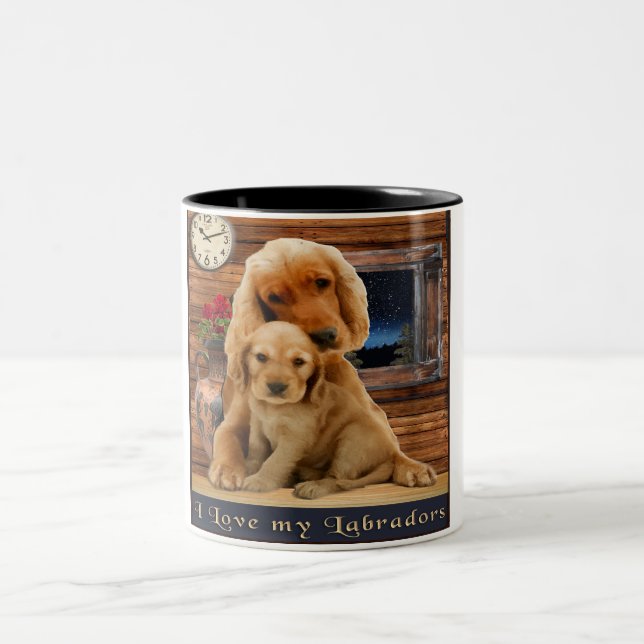 Caneca De Café Em Dois Tons Labrador Retriever (Centro)