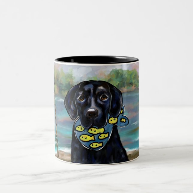 CANECA DE CAFÉ EM DOIS TONS LABRADOR RETRIEVER PRETO (Centro)