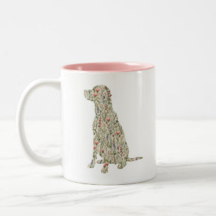 Caneca De Café Em Dois Tons Labrador Retriever Silhueta Flor Silvestre Mãe de 