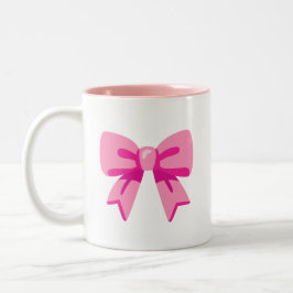 Caneca De Café Em Dois Tons Laço Rosa