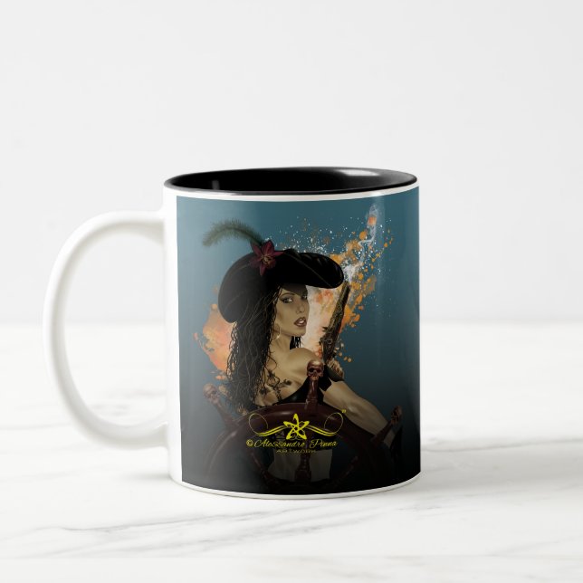 Caneca De Café Em Dois Tons Lady Black Corsair (Esquerda)