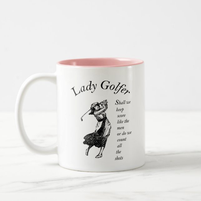 Caneca De Café Em Dois Tons Lady Golfer (Esquerda)