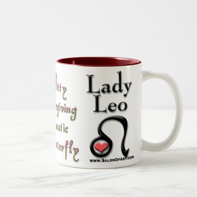 Caneca De Café Em Dois Tons Lady Leo Zodiac (Direita)