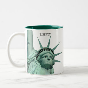 Caneca De Café Em Dois Tons Lady Liberty em Branco