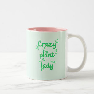 Caneca De Café Em Dois Tons Lady Mug, uma planta louca - Verde em Pastel Verde