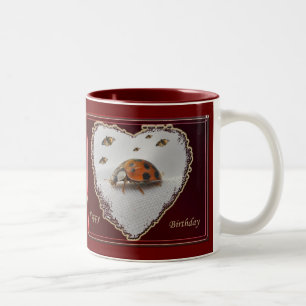 Caneca De Café Em Dois Tons Ladybug Happy Birthday Mug