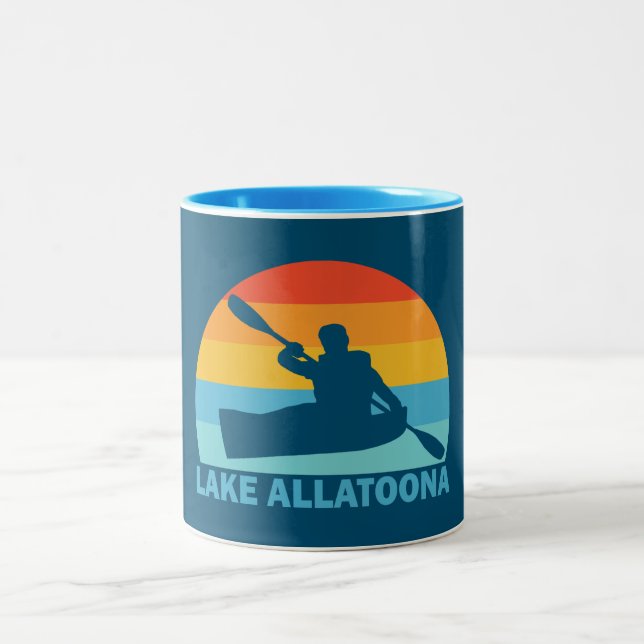 Caneca De Café Em Dois Tons Lago Allatoona Georgia Kayak (Centro)