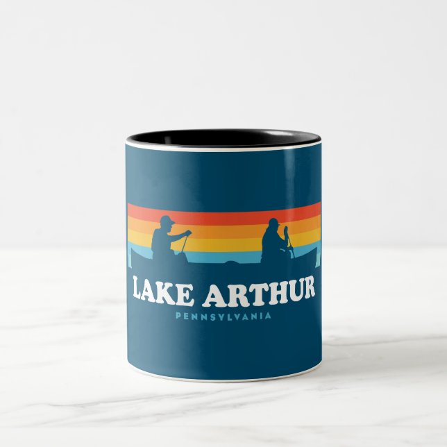 Caneca De Café Em Dois Tons Lago Arthur Pensilvânia Canoe (Centro)