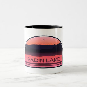 Caneca De Café Em Dois Tons Lago Badin North Carolina Red Sunrise