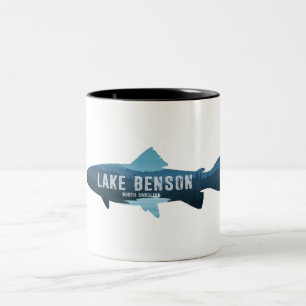 Caneca De Café Em Dois Tons Lago Benson North Carolina Peixes