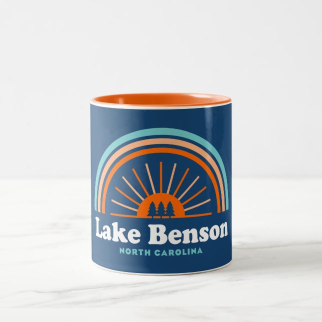 Caneca De Café Em Dois Tons Lago Benson North Carolina Rainbow (Centro)