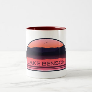 Caneca De Café Em Dois Tons Lago Benson North Carolina Red Sunrise