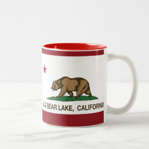 Caneca De Café Em Dois Tons Lago big Bear da república de Califórnia