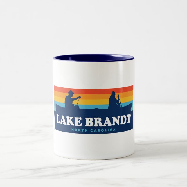 Caneca De Café Em Dois Tons Lago Brandt North Carolina Canoe (Centro)