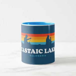 Caneca De Café Em Dois Tons Lago Castaic Canoa Califórnia