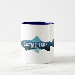 Caneca De Café Em Dois Tons Lago Castaic Peixes Califórnia