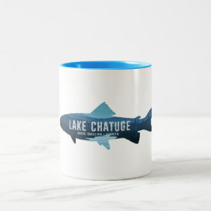 Caneca De Café Em Dois Tons Lago Chatuge Carolina do Norte Geórgia Peixes
