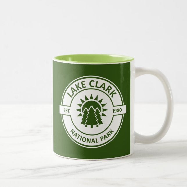 Caneca De Café Em Dois Tons Lago Clark National Park Sun Trees (Direita)