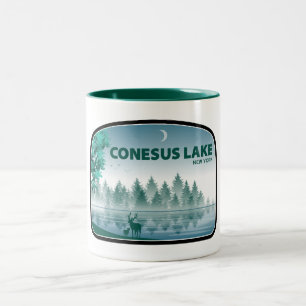 Caneca De Café Em Dois Tons Lago Conesus Nova York Veado