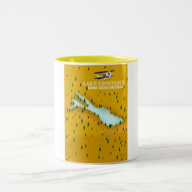 Caneca De Café Em Dois Tons Lago de Constança Alemanha, Áustria e Suíça (Centro)
