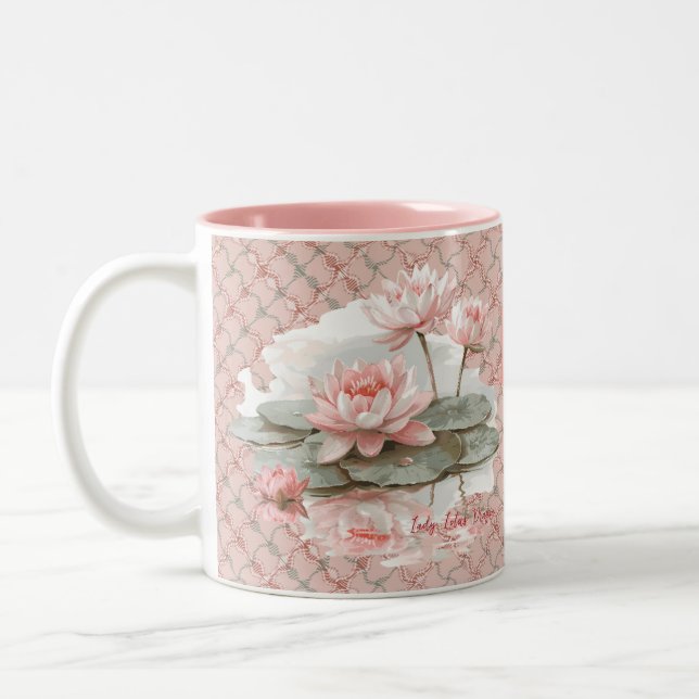 Caneca De Café Em Dois Tons Lago de Lótus 325ml (Esquerda)