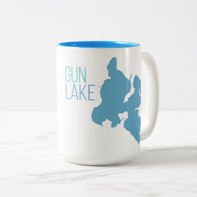 Caneca De Café Em Dois Tons Lago gun (Frente Esquerda)