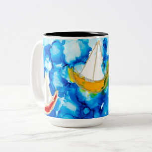 Caneca De Café Em Dois Tons Lago Harriet Sails Lovitude Soul Painting Mug