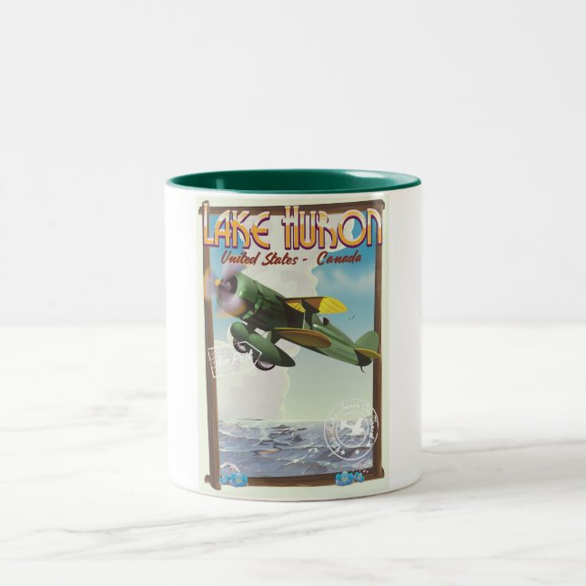 Caneca De Café Em Dois Tons Lago Huron - EUA - Canadá (Centro)