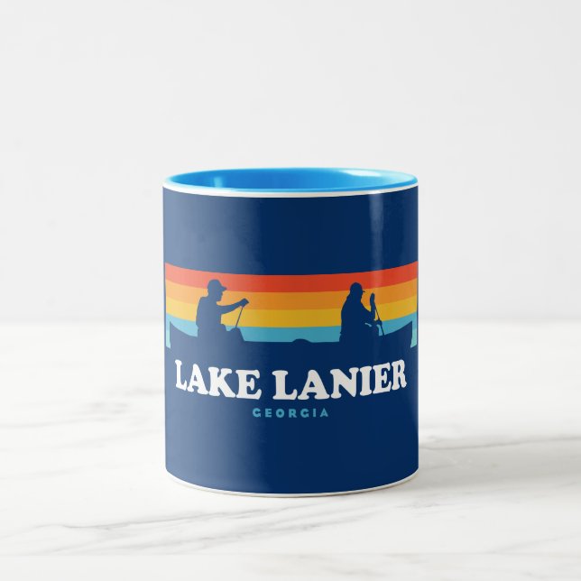 Caneca De Café Em Dois Tons Lago Lanier Georgia Canoe (Centro)