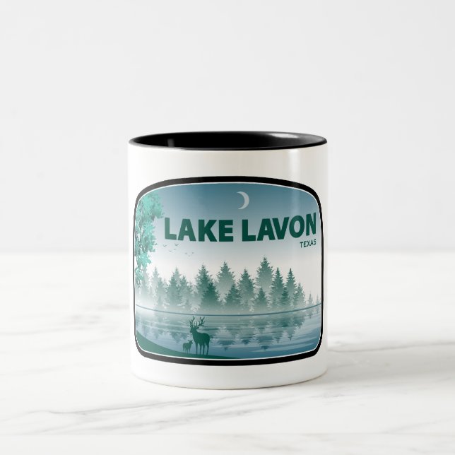 Caneca De Café Em Dois Tons Lago Lavon Texas Deer (Centro)