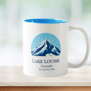 Caneca De Café Em Dois Tons Lago Louise Banff Alberta Canadá souvenir de esqui