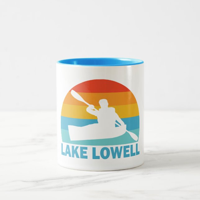 Caneca De Café Em Dois Tons Lago Lowell Idaho Kayak (Centro)