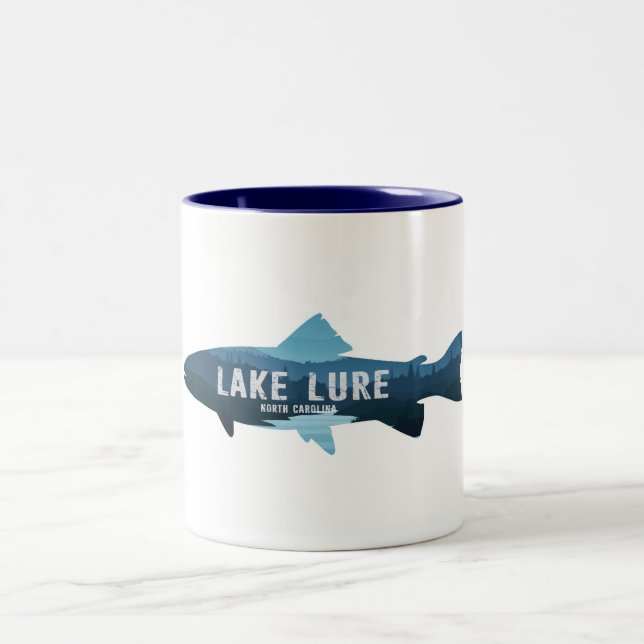 Caneca De Café Em Dois Tons Lago Lure North Carolina Peixes (Centro)