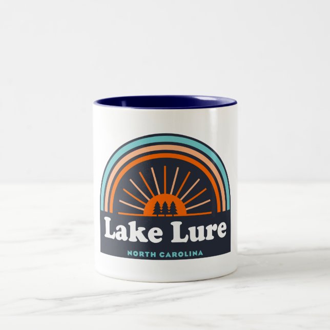 Caneca De Café Em Dois Tons Lago Lure North Carolina Rainbow (Centro)