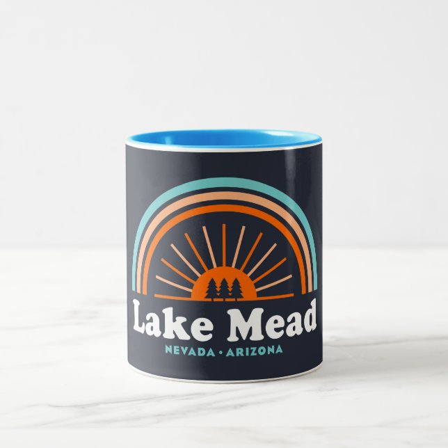 Caneca De Café Em Dois Tons Lago Mead Nevada Arizona Rainbow (Centro)