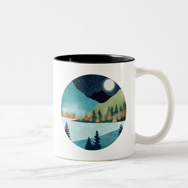 Caneca De Café Em Dois Tons Lago Moonrise (Direita)