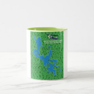 Caneca De Café Em Dois Tons Lago Moosehead, mapa de Piscataquis County Two-Ton