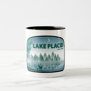 Caneca De Café Em Dois Tons Lago Plácido New York Deer
