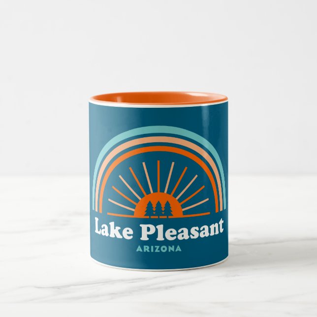 Caneca De Café Em Dois Tons Lago Pleasant Arizona Rainbow (Centro)