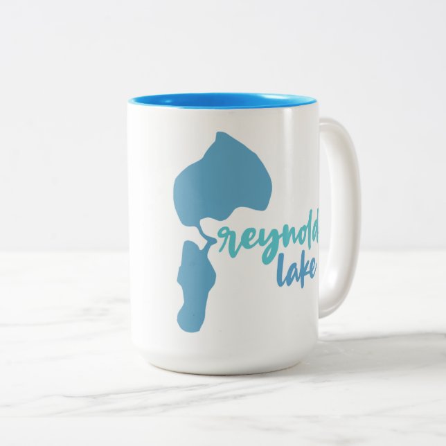 Caneca De Café Em Dois Tons Lago Reynolds, pata da pata, Michigan (Frente Esquerda)