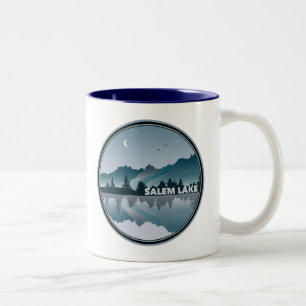 Caneca De Café Em Dois Tons Lago Salem North Carolina Reflexão