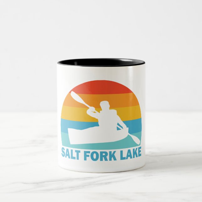 Caneca De Café Em Dois Tons Lago Salt Fork Ohio Caiaque (Centro)